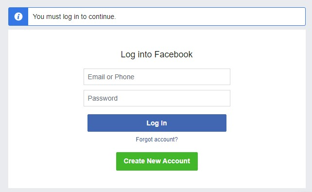 login facebook