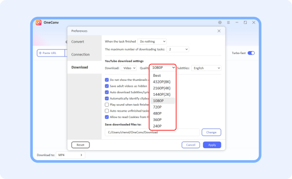 set output format photo