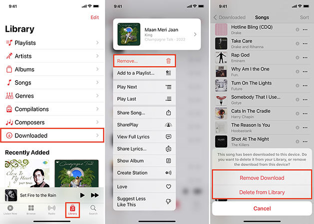 delete apple music songs