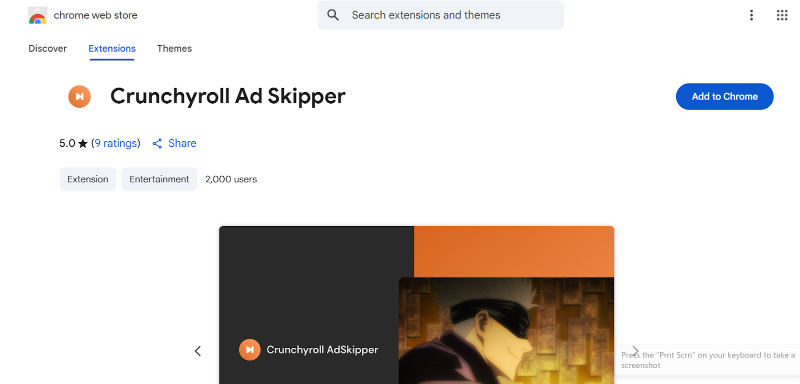 block ads on crunchyroll with chrome extension