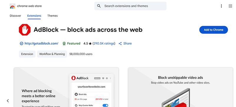 block hbo max ads with adblocker chrome extension