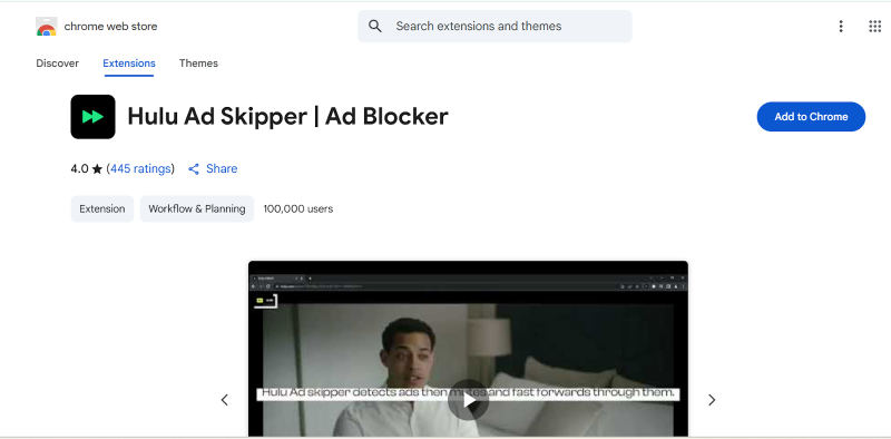 block hulu ads with chrome extension