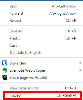 Inspect element