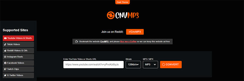 cnvmp3 main page