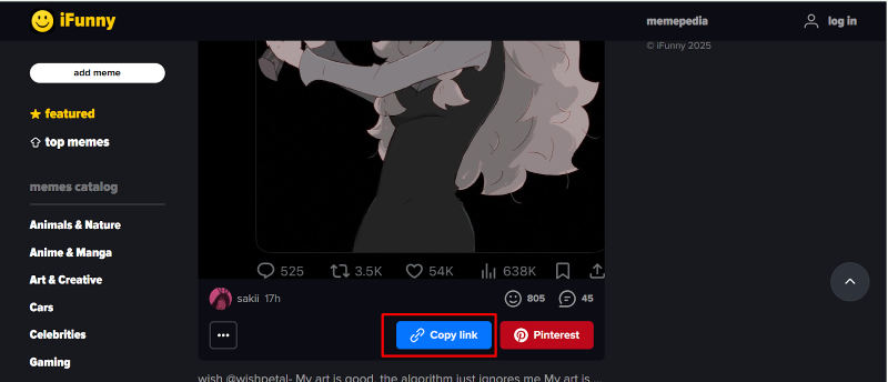 Copy iFunny Video URL