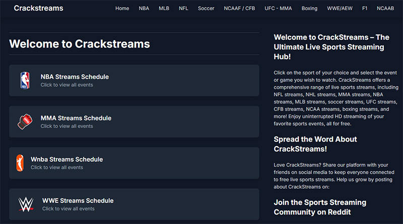 crackstreams alternatives