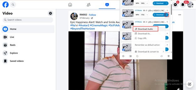 download mp3 audio option