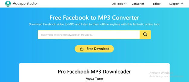 facebook audio tool aquapp