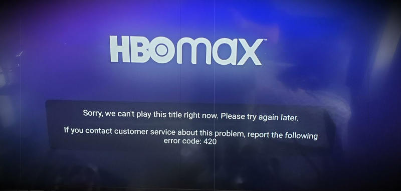 hbo max error code