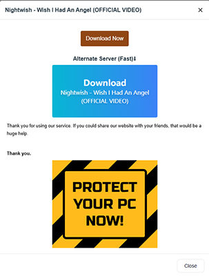 mp3paw download pop up