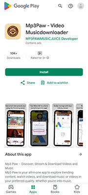 mp3paw google play store