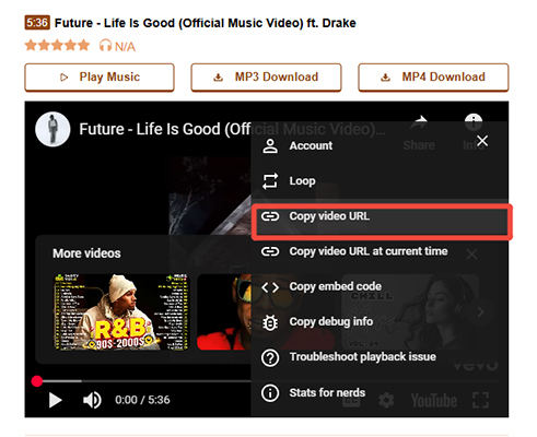 copy mp3paw url