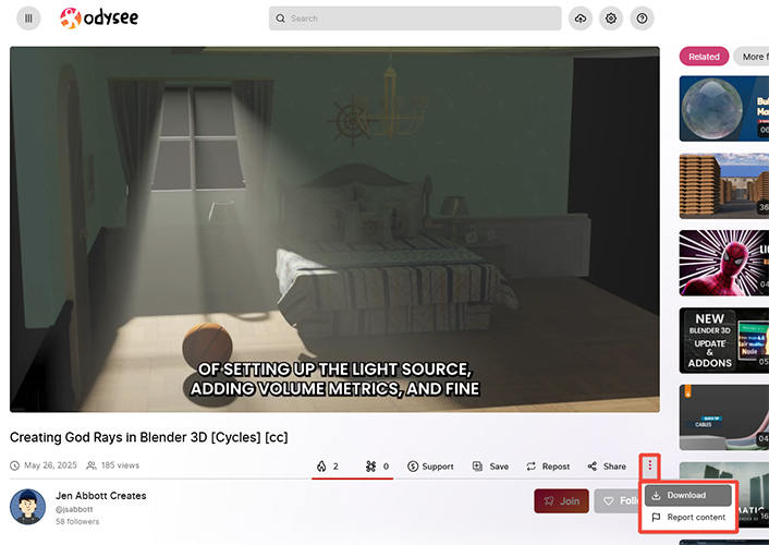 download videos from odysee directly