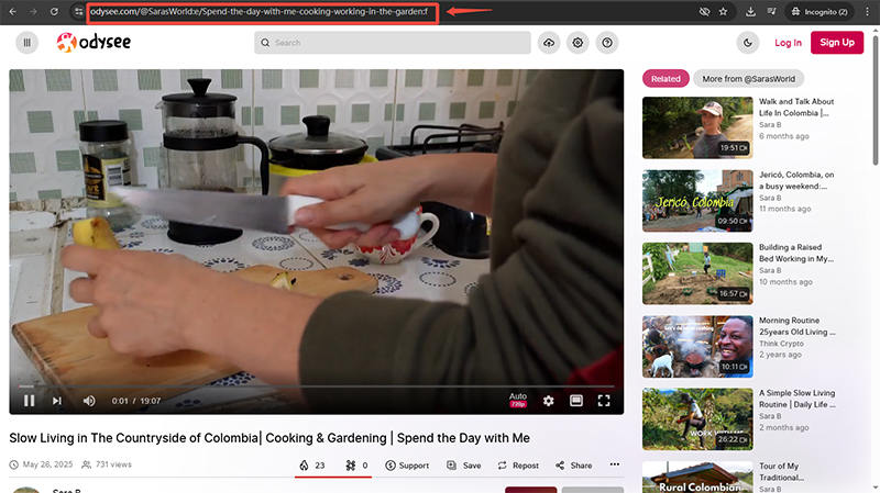copy odysee url
