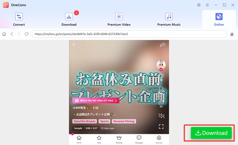 oneconv access myfans video