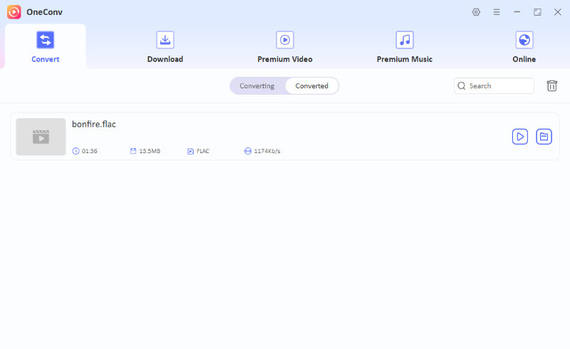 OneConv converted FLAC to ALAC