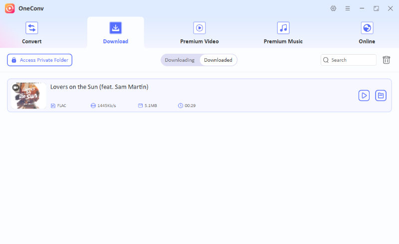 OneConv Downloaded FLAC