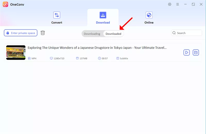 Oneconv Downloaded Panel View Files