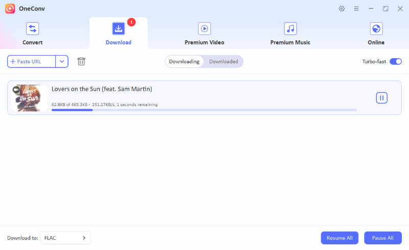 OneConv Downloading FLAC