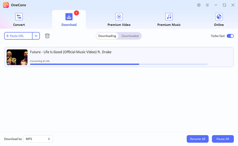 oneconv download mp3paw music