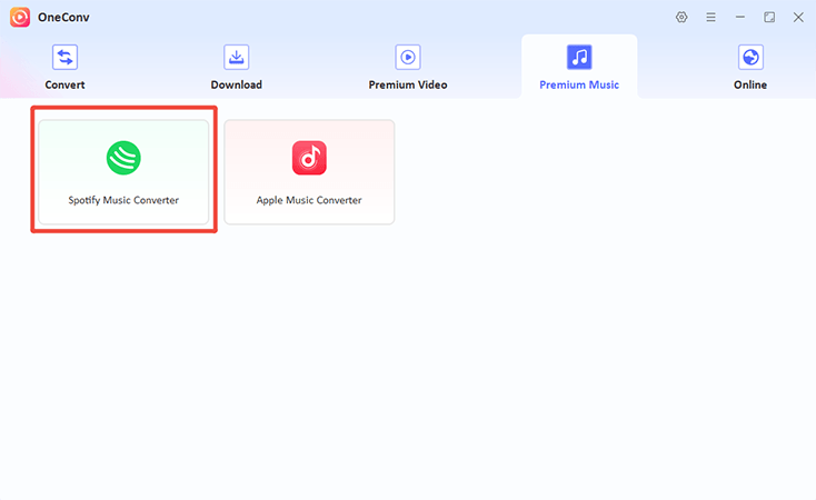 oneconv spotify music converter