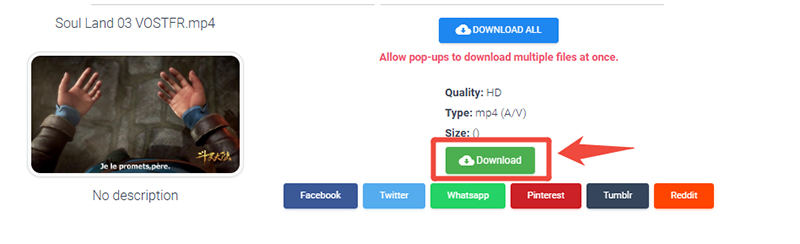 click pastedownload download button