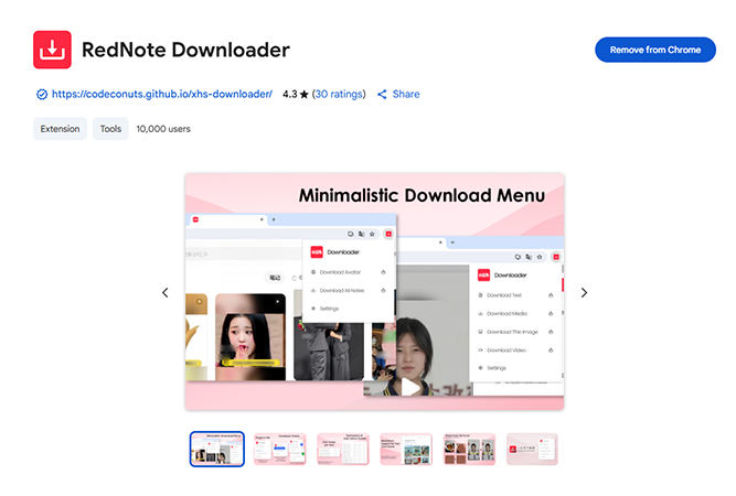 rednote downloader chrome extension