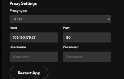 use proxy server in spotify app
